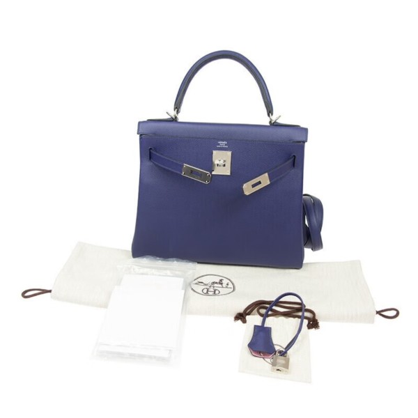 HERMES Women's handbag Kelly Bag Shoulder Bag Silver buckle