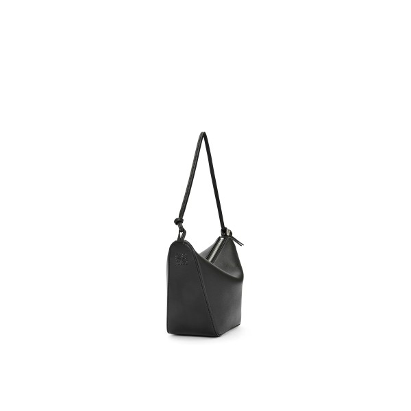 Mini Classic Ox Leather Hammock Hobo handbag black